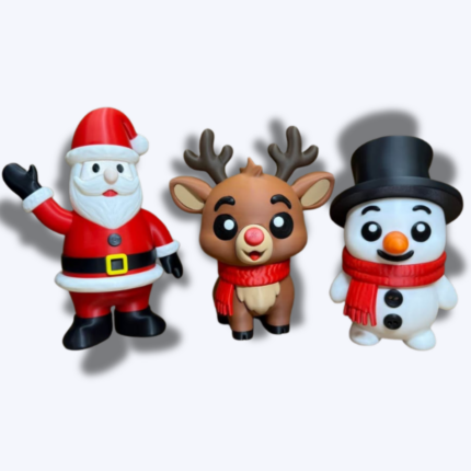 Σετ 3 Χριστουγεννιάτικες Φιγούρες – Άγιος Βασίλης, Ρούντολφ & Χιονάνθρωπος